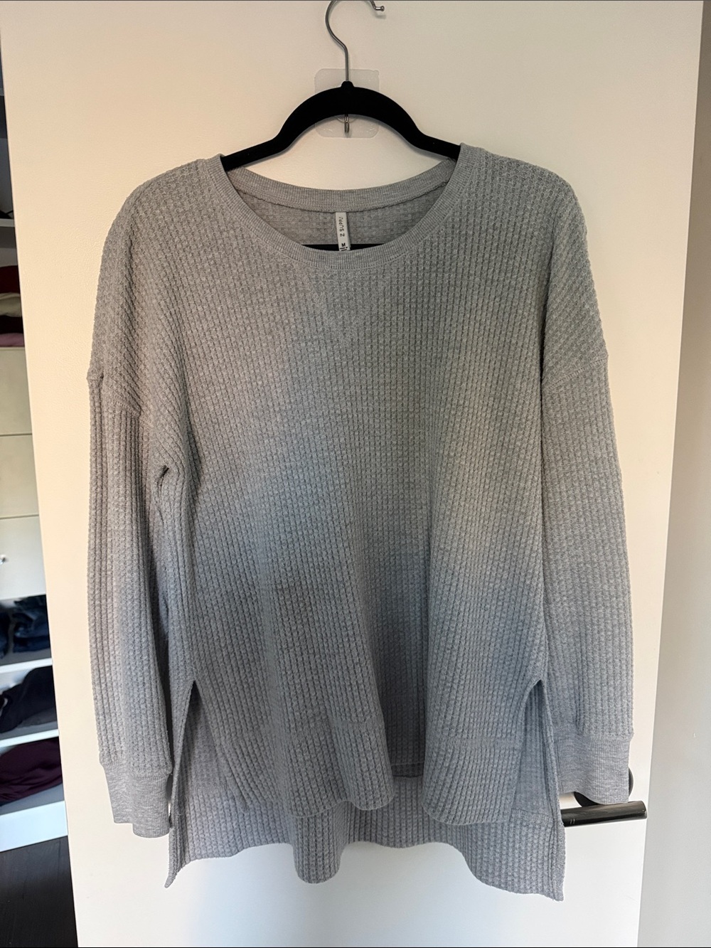 Z Supply Heather Gray Ribbed Scoop Neck Pullover